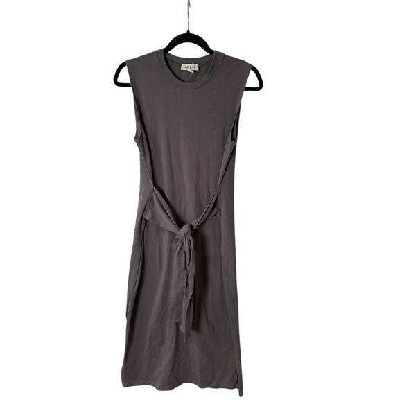 Fashion on Earth L Gray Front Tie Knot Sleeveless Cotton Dress - Picture 1 of 6